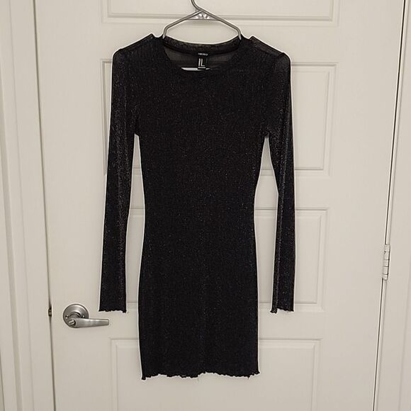 Black Sheer Sparkle Bodycon Dress Like New - Picture 1 of 5